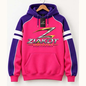 Sweat-shirt à capuche sportif Ziakot personnalisé, bleu poudré, blanc-rose, motif 3D, design Splash Grunge Art, vente en gros - Product Image 6