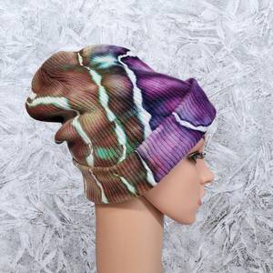 Bonnets d'hiver unis de haute qualité, avec logo brodé personnalisé, bonnets tricotés côtelés, bonnets tie-dye pour hommes et femmes - Product Image 5