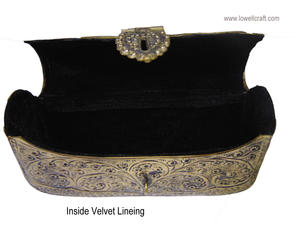 Bolso de mano vintage de metal tallado a mano con cierre de solapa de Lowellcraft.com, elegante - Product Image 6