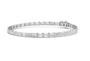 Pulsera de Diamantes Cultivados en Laboratorio con Corte Esmeralda, 7.21 CTW, 7 Pulgadas, Oro Rosa de 9K - Product Image 4