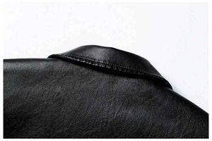 Chaqueta de Cuero para Hombre, Venta al Por Mayor, OEM, Diseño Personalizado, Sólida, a la Moda, Cálida, Cómoda, Aislante para Invierno, Duradera e Impermeable - Product Image 3