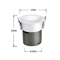 Projecteur LED encastré anti-éblouissement 12W, en aluminium, Ra92, pour éclairage mural et encastré profond