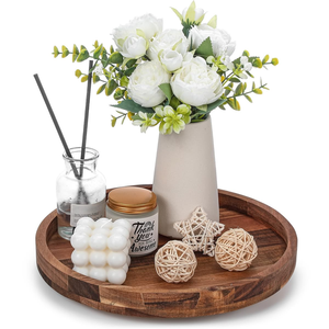 Acacia Wood Kitchen Storage Lazy Susan Spice <b>Rack</b> Turntable Organizer Wooden Susan Rotating Tray by blossom craft india - Product Image 6