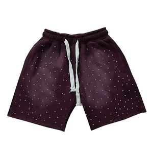 Pantalones Cortos Personalizados para Hombre, Estilo Vintage, Teñido al Sol, de Poliéster/Algodón, con Borde Crudo, Impresión Puff, Servicio OEM, Secado Rápido, Logotipo Personalizado - Product Image 1