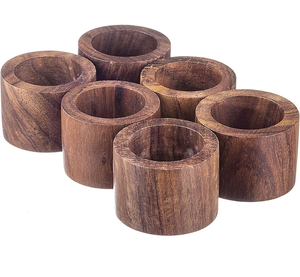 Anneaux de serviette en bois de luxe, pour mariage, maison ou hôtel, prix bas, porte-serviettes décoratif en bois artisanal - Product Image 2