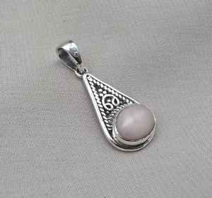 Pendentif en opale rose, argent sterling 925, bijoux faits à la main, collier en pierre précieuse naturelle unique pour femmes et hommes, cadeau - Product Image 3