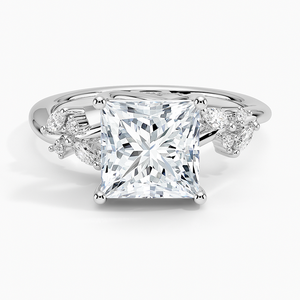 Anillo BOJ 0149 con Corte Princesa, Plata 925, Engaste de Racimo Marquise, Anillo Solitario con Diamante de 2ct, Color D, VVS1, Moissanita, Certificado GRA, en Oferta - Product Image 1