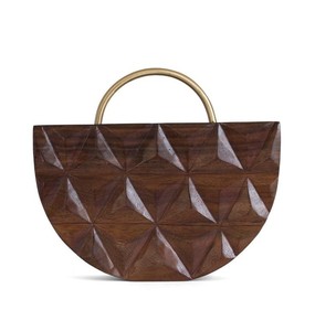 Bolso de mano de noche de madera geométrico estilo bohemio con asa de latón, hecho a mano, para bodas, fiestas, personalizado, estilo vintage, bolso de moda. - Product Image 1