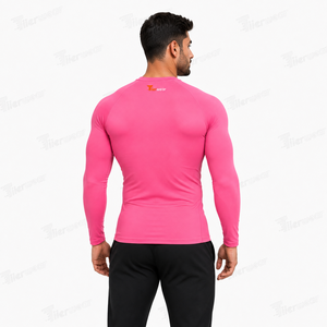 Mens Regular Fit O-Neck Long Sleeve Eco-Friendly Quick Dry Breathable <b>Polyester</b>/Cotton Jersey Sports <b>Shirt</b> - Product Image 4