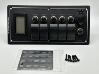 Panneau de commutation à 5 interrupteurs à bascule 12V DC avec protection contre les surcharges, voltmètre et prise de courant, idéal pour voitures, camions, bateaux, camping-cars