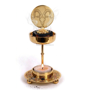 Manual <b>Slide</b> Height Adjustable Metal Incense Pot With Engraving - Product Image 2