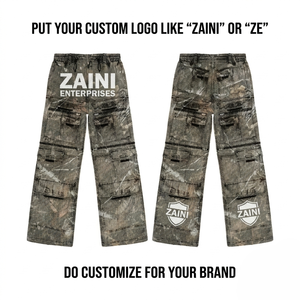 Pantalon cargo pour homme en denim de coton premium 300 GSM, imperméable, écologique, lourd, multi-poches, style streetwear, utilitaire - Product Image 1