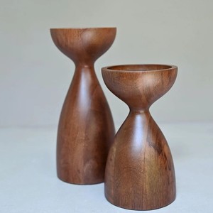 Porte-bougie en bois de manguier design - Porte-bougies en bois en gros - Product Image 4