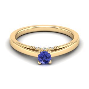 Bague de fiançailles REYES en argent sterling 925 avec moissanite certifiée GRA, taille brillant rond, 0,25 carat, pierres précieuses tanzanite - Product Image 6
