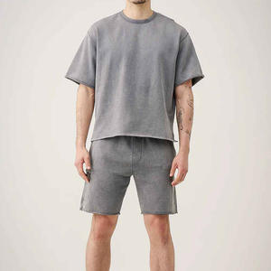 Ensemble T-shirt et short d'été imprimé pour homme de haute qualité, couleur personnalisée, design unique à taille élastique, col montant style Hip Hop - Unique - Product Image 1