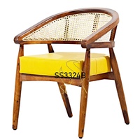 Chaise de salle à manger en bois massif de style indien, design rustique, artisanale, pour usage intérieur/extérieur
