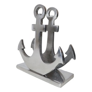 Anneaux de serviette en métal argenté, décoration de table nautique, durable, géométrique, pour dîner, mariage - Product Image 4