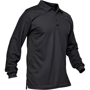 Polo de Manga Larga para Hombre con 3 Botones, de Secado Rápido, Estilo Pique, para Golf y Uso Táctico - Product Image 1
