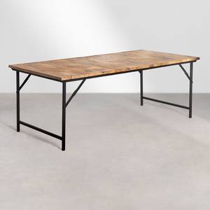 Table à manger rectangulaire Vandana Hexa Orion 200x100 cm pliable en bois de manguier et fer Fer - Product Image 1