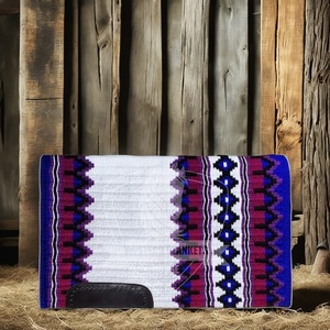 Best Quality Western Dressage Horse Saddle Pads New Zealand Wool CZ Oily Leather with Zari Gel <b>Heavy</b> Show Pad Comfortable - Product Image 6