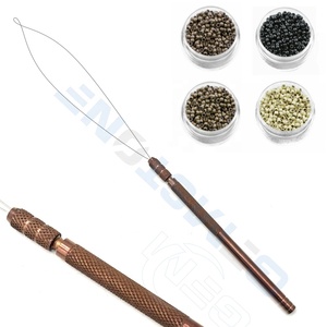 Outil professionnel en acier inoxydable pour extensions capillaires : boucle de traction, micro-perles, anneaux nano, aiguille de traction pour installation - Product Image 6