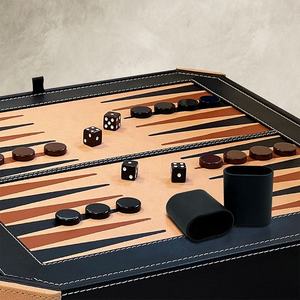 <b>Backgammon</b> Board Game <b>Set</b> Folding Portable Travel Handmade Leather <b>Backgammon</b> Game <b>Set</b> with Wooden Playing Pieces - Product Image 6