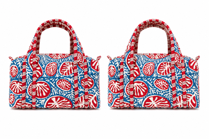 Bolsa de lona acolchada estampada con forro de poliéster, cierre de cremallera, bolsa de viaje deportiva de lona de algodón, bolsa de mano para gimnasio, bolsa de noche para mujer - Product Image 3