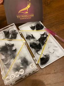 Extensions de cils synthétiques professionnelles pré-faites en éventail, courbure CC/DD/M/L, épaisseur 0,03-0,10 mm, 16D, pour vente en gros - Product Image 3