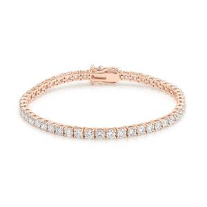 Pulsera de tenis de oro de 14K para mujer con diamantes cultivados en laboratorio de 5.4 CT, corte brillante, de lujo, para compromiso o boda, certificada por IGI, con baño de rodio - Product Image 5