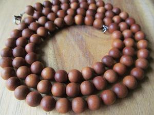 Handmade Wooden Geometric <b>Boho</b> Style Women's Wedding Pendant <b>Necklace</b> with Natural Stone - Product Image 3