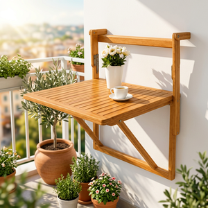 Table murale pliable en bois, mobilier d'extérieur, design minimaliste, apparence moderne - Product Image 5