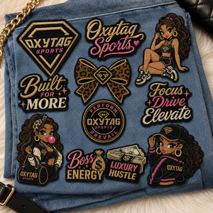 Écussons brodés Oxytag Sports, forme irrégulière, à thermocoller, ensemble de badges décoratifs, tissu en feutre non tissé noir, prix abordable, OEM - Product Image 5