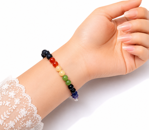 Wholesale 925 Sterling Silver Chakra <b>Bracelet</b> Lava Stone <b>Bead</b> <b>Bracelet</b> Reiki Healing Crystal Gemstone Jewelry Unisex Handmade - Product Image 3