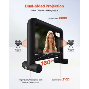 Schermo Gonfiabile per Proiezioni Cinematografiche da 15 Piedi con Borsa Portatile e Facile Montaggio per Proiezioni all'Aperto - Product Image 4