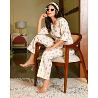 Vedia Ensemble en coton tissé floral décontracté pour femme, longueur genou, taille XS, avec détection d'aiguille