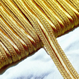 Bordure Cérémoniale Dorée en Mylar, Tissu Métallique Tressé, Galon en Fil Métallique, Garniture de Vêtement, Fabricant OEM Personnalisé - Product Image 1