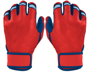 Athletic Blue Patterned Batting Gloves with <b>Light</b> Blue Accents for Training Unisex Adults <b>Pull</b> On Knit Fabric Lightweight - Product Image 6
