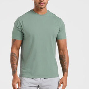 Fabricants de t-shirts OEM, t-shirts personnalisés pour hommes en coton 100% avec logo sur le devant, manches courtes, col rond, décontractés, respirants, à séchage rapide, pour le fitness - Product Image 1