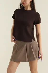 Camisetas de Manga Corta para Mujer, Transpirables, de Poliéster/Algodón, Modelo Nuevo, Mejor Precio, Logotipo Personalizado del Mejor Fabricante, Superventas de Verano - Product Image 6