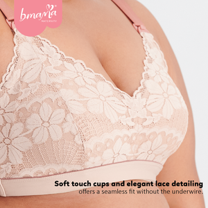 Soutien-gorge d'allaitement post-partum grande taille sans armatures à fermeture dorsale coupe ample pour femmes enceintes Spandex/Coton - Product Image 2