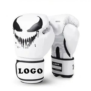 Guantes de Boxeo de Cuero con Impresión Personalizada OEM, Equipo de Entrenamiento de Muay Thai, Equipo de Sparring Profesional, Transpirable, Duradero, Impermeable y Ajustable - Product Image 1