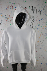 Men's <b>White</b> Hooded Sweatshirt Regular Fit 100% Cotton Fleece Casual Solid Color Pocket Design Winter Wear - Product Image 4