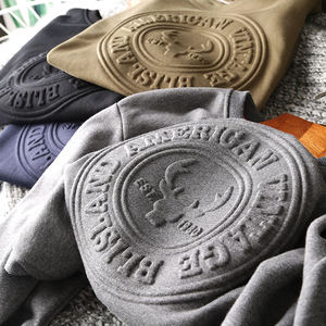 Sweat-shirts en coton de haute qualité en gros, logo personnalisé, col rond, pull pour homme, sweat-shirt à col rond en relief 3D, sweat-shirts d'hiver - Product Image 2