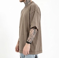 T-shirts Homme Effet Délavé Personnalisables – Design Uni, Coupe Oversize, Manches Courtes, 180 Grammes, Tricoté – Nouveauté Été