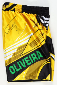 Pantalones Cortos de Lucha Personalizados UFC Retro Charles Oliveira Signed Do Bronx para Hombre y Mujer, MMA, Octagonal, Jujutsu, Entrenamiento - Product Image 3