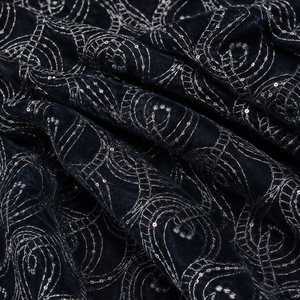 Velvet Embroidered Fabric For Abaya Kaftan Modest Wear Gulf UAE Designer Garment Textile Export Quality <b>Material</b> For Fashion Hub - Product Image 6