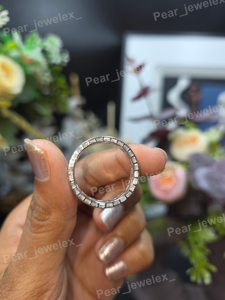 Luxury Baguette Cut Moissanite Eternity <b>Ring</b> 925 Sterling <b>Silver</b> Milgrain Edge Geometric Openwork Wedding <b>Band</b> Bridal Jewel <b>Ring</b> - Product Image 3