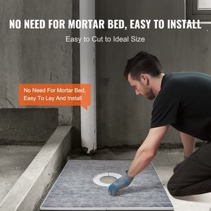 Lightweight EPS 36\" X 36\" <b>Shower</b> Curb Kit with 6.3\" Central Drain and 2 Waterproof Clo <b>Shower</b> <b>Trays</b> Installation Kits - Product Image 5