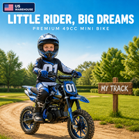 Mini moto tout-terrain à essence Blue Yaztor 49cc pour enfants, moto cross pour enfants, jouets d'extérieur, moto tout-terrain pour enfants