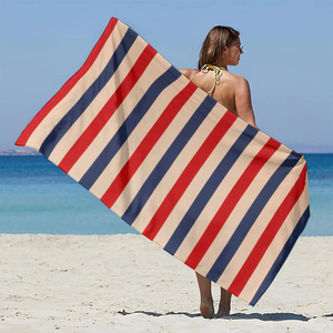 Toalla de Playa de Algodón Personalizada, Suave, Absorbente, Hipoalergénica, con Diseño a Cuadros, de Lujo, Comprimida, para Adultos - Product Image 3